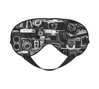 Silk Like Retro Cool Camera Collection - Máscara de ojos suave para dormir, cómoda y ajustable para dormir