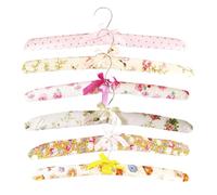 Silk Padded Clothes Hanger Set 6pcs No Shoulder Mark Design, Soft Garment Shape Maintenance Rack Item, Delicate Outfit Storage Support Tool, Coat Bridal Dress Wardrobe Accessory | Women Wardrobe Use,