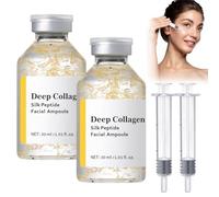 Silk Peptide Intensive Lifting Ampoule Deep Collagen Silk Peptide Intensive Lifting Serum para tonificar y reafirmar la cara, alisar, hidratar, 30 ml, 2 unidades
