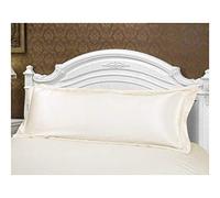 Silk Pillowcase,Funda Almohada Saten 120 150 Cm Funda de Almohada Larga Blanca de la Cubierta sólida Caja de la Almohadilla del satén de Seda Tela Textiles for el hogar(White,L 50 x 150cm)