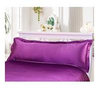 Silk Pillowcase,Funda Almohada Saten 120 150 Cm Funda de Almohada Larga Blanca de la Cubierta sólida Caja de la Almohadilla del satén de Seda Tela Textiles for el hogar(Violet,L 50 x 150cm)