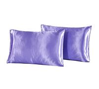 Silk Pillowcase, Funda Almohada Seda Casas de Almohadas de satén de Seda 2 unids, para Cabello y Piel Sedosa Suave Coloreado Sateen Sateen Sateen Cover con Cierre de sobre(Purple,510x760 mm)