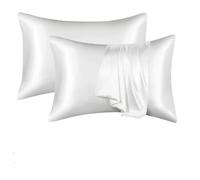 Silk Pillowcase, Funda Almohada Seda Funda de Almohada Blanca, Negra, Gris, Azul, Fundas Decorativas for Almohadas, Fundas de Cama cómodas de Lujo for el hogar(B,51x76cm)