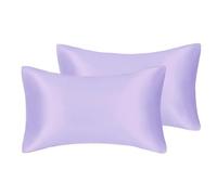 Silk Pillowcase, Funda Almohada Seda Funda de Almohada de satén con diseño de sobre, Funda de cojín Suave y Saludable for Hotel y hogar, tamaño Queen y satén de Seda de imitación(Lilac Purple,Queen)