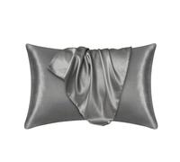 Silk Pillowcase, Funda Almohada Seda Pillowcase Pillow Cover Silky Satin Hair Beauty Pillow Case Comfortable Pillow Case Home Decor(Dark Grey,51cm 66cm)