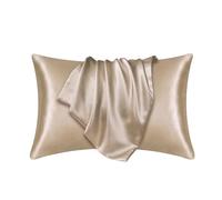 Silk Pillowcase, Funda Almohada Seda Pillowcase Pillow Cover Silky Satin Hair Beauty Pillow Case Comfortable Pillow Case Home Decor(Blue,51cm 66cm)