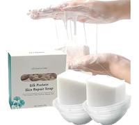 Silk Protein Skin Repair Soap,Goat Milk Soap Bars,Deep Cleansing Oil Control Moisturizing,Natural and Organic Ingredients,Ideal for All Skin Types (3pcs)