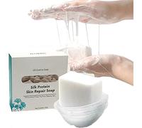 Silk Protein Skin Repair Soap, Silk Protein Essence Soap Super Long Brushed Oil Control Cleansing Soap Net Acne Moisturizing Repair, Goat Milk Soap, Silk Protein Soap (1PCS)