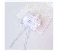 Silk Roses White Wrist Corsage Wrist Flowers for Bridesmaids Flower Bracelet Pink Blue Bridal Sisters Wedding Accessories Fiesta de bodas(WHITE)