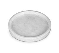Silk Route Home - Bandeja redonda de mármol blanco multiusos de 25 cm de diámetro, baño, almacenamiento, tocador, organizador, encimera de cocina, mesita de noche, café y bandeja decorativa