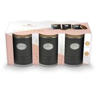 Silk Route Home - Recipientes de metal negro para té, café y azúcar y tapa de madera de acacia
