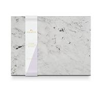 Silk Route Home - Tabla de cortar de mármol blanco natural, 40 x 30 cm | Veta de mármol natural única, ideal para cortar, preparar, servir y exhibir