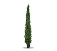Silk Tree Warehouse Company Inc One - Árbol topiario Artificial de Cedro Artificial para Exteriores de 8 pies en Maceta con clasificación UV (8 pies)
