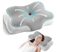 Silkena Almohada cervical Memory Foam, almohada ergonómica con soporte para el cuello para dormir de lado, espalda y boca abajo