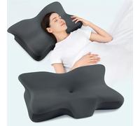 Silkena Almohada Viscoelástica para el Cuello y Las Cervicales,Almohada Ergonómica,Almohada Cervicale para Dormir,Adaptadas para Aquellos Que Duermen de Lado,de Espalda o de Barriga,64×41×10/11cm
