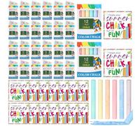 Silkfly 24 cajas de regalo de fin de año para estudiantes, mini tiza a granel para niños con etiquetas de tarjetas, bolsa de regalo de verano del profesor, tizas coloridas para regalos de fiesta de