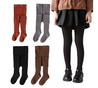 Silkglory Collants para Niñas, 2 Piezas de Mallas para Bebé con Hermosa Decoración de Girasol, Leggings de Fondo Sin Costuras para Recién Nacidos Gris/Jengibre/Rosa/Blanco, 2-9 Años, 5-7 años