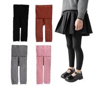 Silkglory - Leggings para niña, 2 piezas, leggings deportivos, pantalones para niñas, medias suaves, con mariposas, para bebé, leggings para interior y exterior, color negro/blanco/gris/albaricoque de