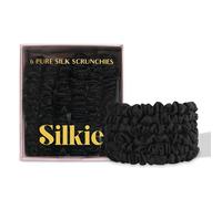 SILKIE Gomas para el pelo, 100% Seda Pura de Mora, Negro, Azul Oscuro, Gomas delgadas, Bolso de viaje, Para el día a día, Elásticas, Cuidado del cabello, Soporte para cola de caballo, Sin daños