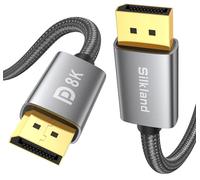 Silkland 8K Cable Displayport 1.4 1M, [VESA Certified] 8K@60Hz, 4K@144Hz, 2K@240Hz, HBR3 32.4Gbps, HDR, DSC 1.2, HDCP 2.2, G-Sync & Free-Sync, DP 1.4 for Monitor Game, Graphics Card, PC