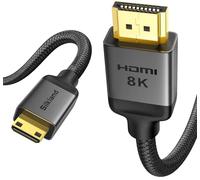 Silkland 8K Cable Mini-HDMI to HDMI 2.1 3M, 8K@60Hz 4K@120Hz, 48Gbps | High Speed Cable HDMI a Mini-HDMI Bidireccional HDR eARC Compatible con Raspberry Pi Zero, Monitor Portátil, Cámara