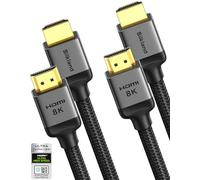 Silkland Cable HDMI 2.1 10K 8K certificado, paquete de 2 unidades de 6.6 pies [4K @120Hz 144Hz, 8K @60Hz, 2K @240Hz] Cable HDMI® de ultra alta velocidad de 48 Gbps (trenzado mejorado), HDR, eARC, HDCP