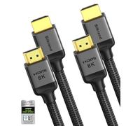 Silkland Cable HDMI 2.1 10K 8K, paquete de 2 unidades de 10 pies (trenzado actualizado) cable HDMI® de ultra alta velocidad certificado [8K @60Hz, 4K @120Hz] 48Gbps, HDR, eARC, HDCP 2.2 y 2.3,