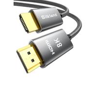 Silkland Cable HDMI 2.1 30cm, 8K HDMI eARC cable 48Gbps, HDMI Cable 4K@120Hz, 2K@240Hz/144Hz, 8K@60Hz, Dynamic HDR10+, Dolby Atmos, HDCP 2.2/2.3 para Fire TV, HDTV, Xbox Series X/S