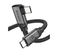 Silkland Cable USB C 3.2 Gen2×2 90 Grados 1.5M, 20Gbps Transfert de Données, USBC a USBC Carga Rápida PD3.1 240W, Cable Vídeo 5K/4K@60Hz para MacBook Pro, iPad Pro, Dock, SSD, iPhone 16 15, Monitor