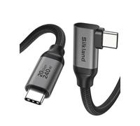 Silkland Cable USB-C 3.2 Gen2×2 90 Grados 1M, 20Gbps Transfert de Données | USBC a USBC Carga Rápida PD3.1 240W, Cable Vídeo 5K/4K@60Hz para MacBook Pro, iPad Pro, Dock, SSD, iPhone 17/16/15, Monitor