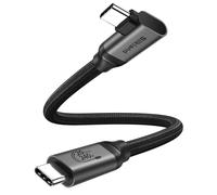 Silkland Cable USB C 3.2 Gen2×2 90 Grados, 20Gbps Cable de Datos USB Tipo C, USBC a USBC Corto 30CM, Carga Rápida PD3.1 240W 48V/5A, 5K/4K@60Hz para Android Auto, PSSD, Dock, MacBook Pro, iPad Pro