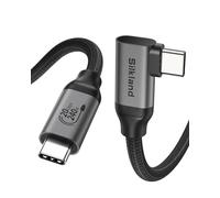 Silkland Cable USB C 3.2 Gen2×2 90 Grados 50CM, 20Gbps Cable de Datos USB Tipo C, USBC a USBC Corto, Carga Rápida PD3.1 240W 48V/5A, 5K/4K@60Hz para Android Auto, PSSD, Dock, MacBook Pro, iPad Pro