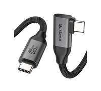 Silkland Cable USB4 3M 40Gbps Datas, Carga Rápida 240W PD 3.1 Cabo Tipo C | Vídeo 8K/Dual 4K, MST, Trenzado, Cabo USB-C 90Grados para Thunderbolt 5/4/3 Dock, MacBook, SSD Externo, Monitor, Android Auto