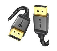 Silkland [Certificado VESA 16K Cable DisplayPort 2.1/2.0 50CM, 4K@240Hz/165Hz/144Hz, 2K@240Hz/360Hz, HDR10, DSC 1.2a, G-Sync y Free-Sync, 80Gbps Cable DP 2.1/2.0 para Monitor, Tarjeta Gráfica, PC