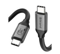 Silkland USB4 Cable con Thunderbolt 4, 40Gbps Cable de Datos USB Tipo C, 8K@60Hz, Cable USB C a USB C 2M Carga PD3.1 de 240W (48V/5A) para MacBook, PSSD, Dock, iPad Pro