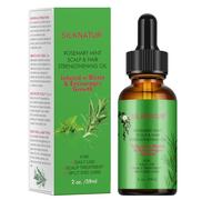 SilkNatur™ Rosemary Mint Scalp & Hair Strengthening Oil - Pack doble (2 x 59 ml) - Enriquecido con biotina, promueve el crecimiento del cabello, fortalece y nutre, ideal para el tratamiento del cuero