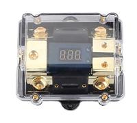 SILKROADSUPPLY Bloque de soporte de disyuntor de 100 A con pantalla de voltaje digital LED - 1 entrada, 2 salidas para sistemas de audio, yates y automóviles