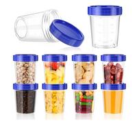 Silkwish 12 recipientes herméticos con tapa pequeños - pequeñas latas con tapa de plástico - 120 ml - Mini - Alimentos para aderezo para ensalada - Contenedores para alimentos para congelador
