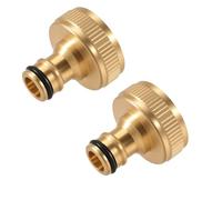 Silkwish 2 conectores de latón para grifo de 3/4 pulgadas, rosca interior para conexiones de manguera Gardena, acoplamiento rápido IG de 3/4 pulgadas, compatible con sistema de conexión Gardena