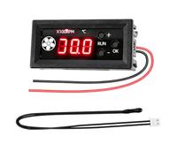Silkwish DC 12 V PWM - Control de ventilador de 4 pines con indicador digital de temperatura y velocidad de rotación - Control de temperatura para ventilador de PC de 4 hilos - Regulador de velocidad