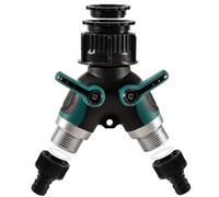 Silkwish Distribuidor de agua de 2 vías con grifos de paso, pieza en Y, divisor de conexión de agua para lavadora, lavavajillas y manguera de jardín, para 1/2 pulgada, 3/4 pulgadas, 1 pulgada