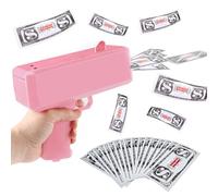Silkwish Money Gun con 100 billetes de dinero de juego, pistola de dinero, pistola de juguete, rocíe dinero para películas, fiestas, accesorios para disparar, dinero falso, color rosa