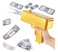 Silkwish Pistola de dinero con 100 dinero falso, pistola de dinero para películas, accesorios de película, pistola de dinero para que llueva, para juegos, películas, fiestas, juegos de fiesta