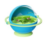Silkworm Breeding Box, portable Hatching Container, 9.25x9.53x7.17 Inches Clear Observation Habitat, Educational Cage for Nature Study, School Classroom, Pink, Blue