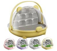 Silkworm Growth Box, Space Capsule for Silk Worm Breeding, Animal Habitat Cage, Reptile Tank, Portable Transparent Feed Box with Handle (Amarillo)