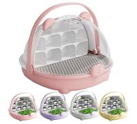 Silkworm Growth Box, Space Capsule for Silk Worm Breeding, Animal Habitat Cage, Reptile Tank, Portable Transparent Feed Box with Handle (Rosa)