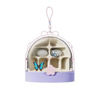 Silkworm Habitat Box, Clear Reptil Enclosure, Escape-Proof Lid, Ventilated Design, Small Transparent Case, Science Projects, Backyard Exploration, 18x18x19cm Pink Purple Yellow
