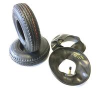 Silla 2 neumáticos 2.80/2.50-4, Negro, 2 Unidades Manguera ángulo Válvula, Estructura 4 PR Neumáticos y Estable con Calle Perfil