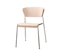 Silla 4 Patas Apilable Sin Brazos Scab Lisa Wood 2852 CR FS Haya blanqueada