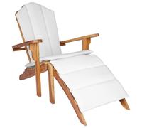 Silla Adirondack de jardín con reposapiés de madera maciza de teca | Respaldo reclinado,reposabrazos anchos,diseño de listones,acabado a base de agua,jardín o balcón